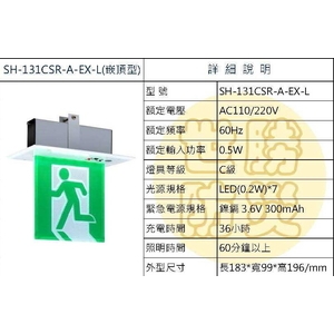 嵌頂式緊急出口燈-世勝防災設備工程有限公司