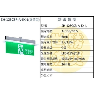 嵌頂式緊急出口燈-世勝防災設備工程有限公司