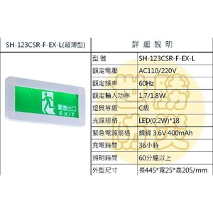 超薄型緊急出口燈-世勝防災設備工程有限公司
