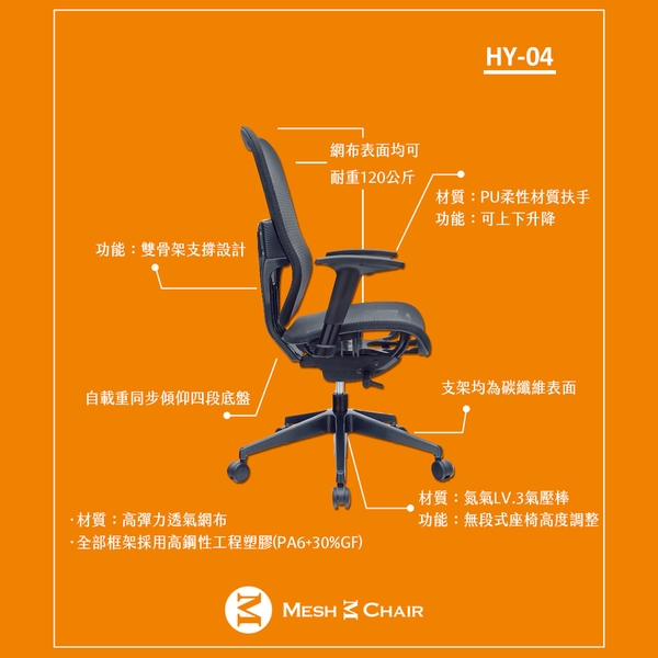 【華爾滋系列】人體工學網椅 - 無枕版-崴美數位網路科技有限公司