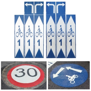 熱熔火烤自行車標線-旭宏國際有限公司