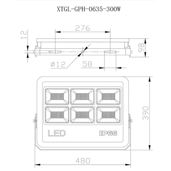 LED投光天井兩用燈－GPH路燈－300瓦-興台光科技有限公司