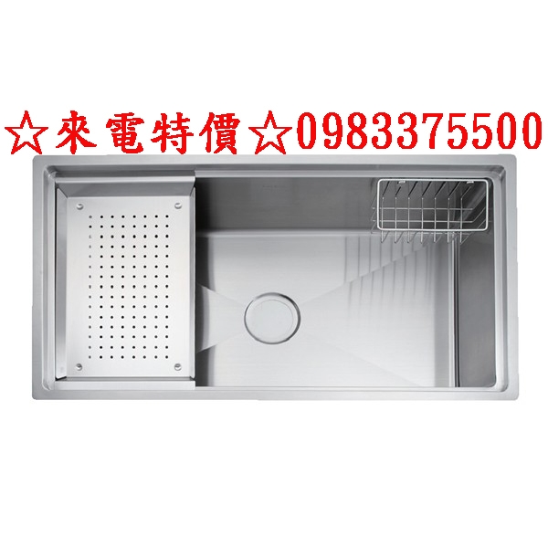 0983375500☆台灣Lofn Rindr KSSX-8500R方形不鏽鋼水槽 平接下崁 防汗靜音 附置物籃 滴水盤