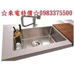 0983375500☆來電特價☆Colin水槽 台灣精品不銹鋼水槽KL-167 歐式小圓四角方型單槽 防蟑大提籠 大吉熊-優雅居家生活館