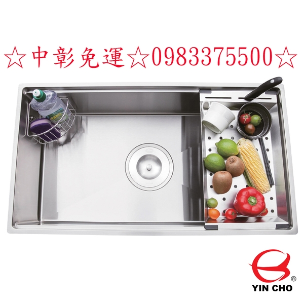 0983375500廚具水槽W-8547 2D歐式手工大單槽毛絲面Sink水槽 白海豚專業水槽品牌防蟑防臭不鏽鋼大提龍