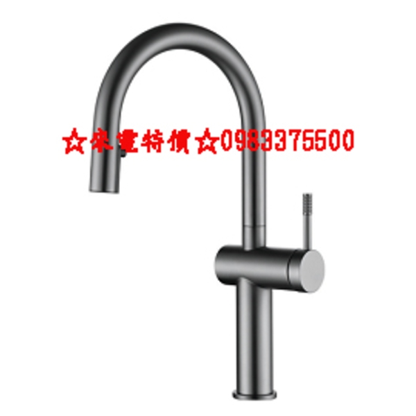 0983375500☆來電特價☆台灣BOSS 222011LG 槍灰色不鏽鋼伸縮龍頭節能日本陶瓷芯 廚房水龍頭
