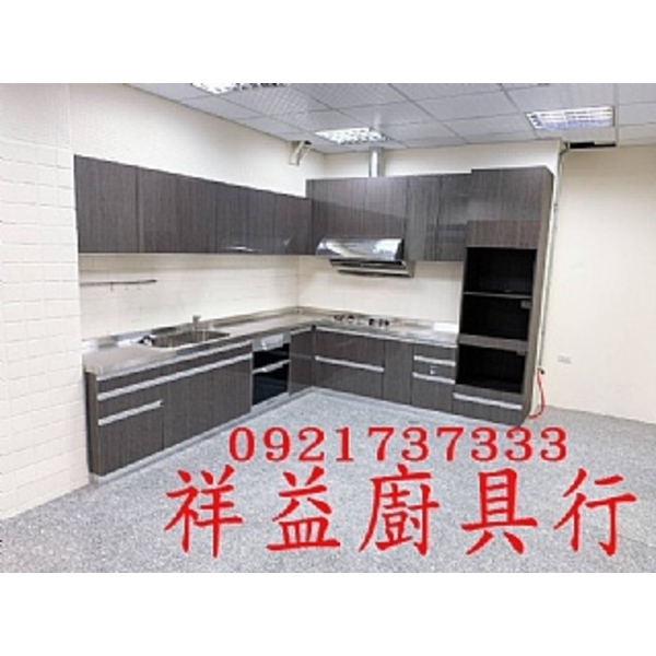 祥益廚具行0921737333人造石台面白鐵桶身L型上下配310*270 台中廚具、彰化廚具、員林廚具、社頭廚具、田中廚具