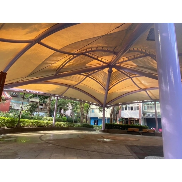 公園造型棚架鋼構噴塗