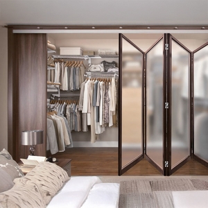 更衣室鋁框玻璃摺疊門-錦宥興業有限公司