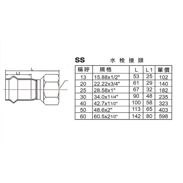SS水栓接頭