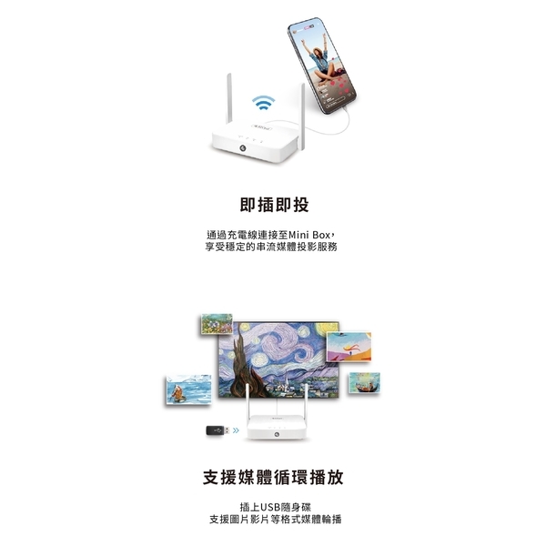 EZCast Mini Box 4K智慧投影迷你盒 家庭劇院 雙天線-日煜國際科技有限公司