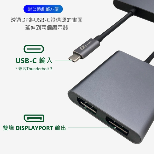 USB Type-C to 2DP分配器-日煜國際科技有限公司