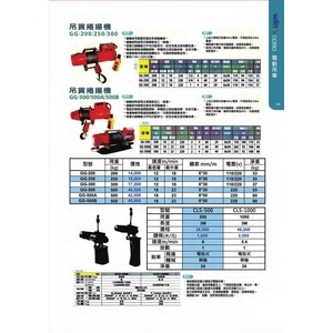 基業牌 一般型 吊貨捲揚機 與 舞台吊車-盈新五金開發有限公司