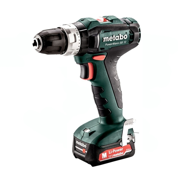 【metabo 美達寶】 德國美達寶 12V鋰電震動電鑽套裝 POWERMAXX SB 12 SET(雙2.0AH電池+69入配件套裝組)-台灣華嶠貿易股份有限公司