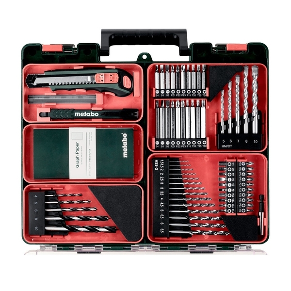 【metabo 美達寶】 德國美達寶 12V鋰電震動電鑽套裝 POWERMAXX SB 12 SET(雙2.0AH電池+69入配件套裝組)-台灣華嶠貿易股份有限公司