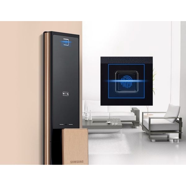 【SAMSUNG 三星】 DP739 五合一藍芽卡片指紋密碼鑰匙電子鎖-推拉式-秉佑企業社
