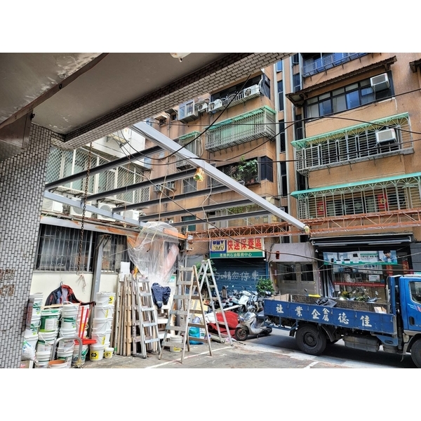 遮雨棚高度修改升高更換不銹鋼浪板 6張