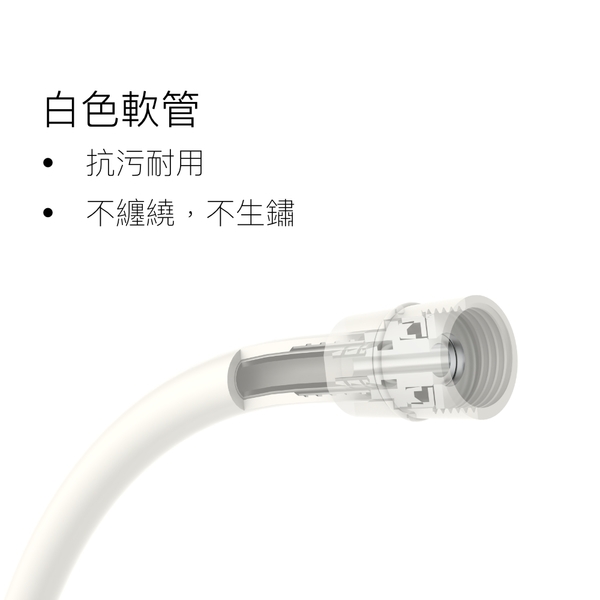 Hennessy&Hinchliffe FJP01軟管（白色）PVC軟管，1.5米-楓節有限公司