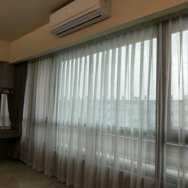 雙層式三折景一布一紗-忠允窗簾企業社