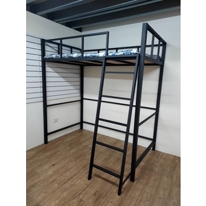CI-A-A02 工業風單人加大高架床；高架床；床架；高腳床；單人床架；鐵床；床；鐵床架；上下舖-棨專工業有限公司