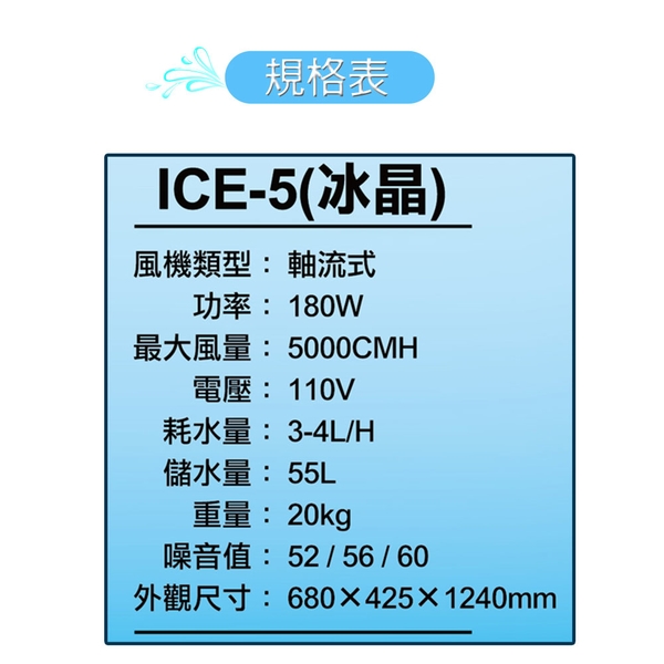 [順帆]16吋冰晶水冷扇ICE-5／原廠全新／高屏經銷商／高雄綠陽能源環保-綠陽能源環保有限公司