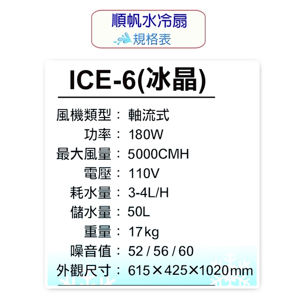[順帆]16吋工業用冰晶水冷扇ICE-6／原廠全新／高屏經銷商／高雄綠陽能源環保-綠陽能源環保有限公司