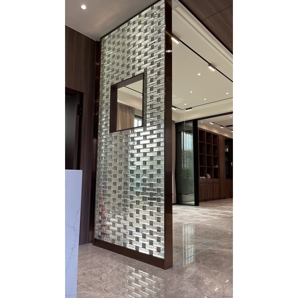 鍍鈦造型玻璃牆-元發金屬工程行