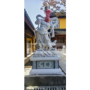 神像石雕-哼哈二將-633白花崗石雕製-立鼎石雕