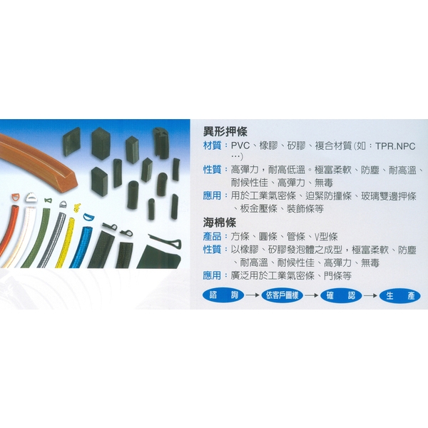 異形押條、海棉條-坤吉五金橡膠企業行