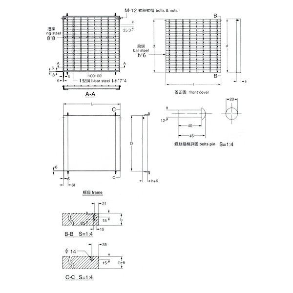 TGM型 熱浸鍍鋅正方型集水井蓋板