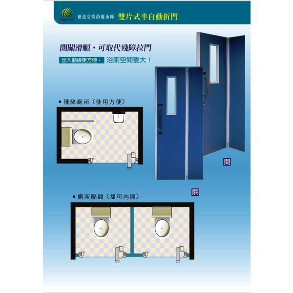 雙片式半自動折門