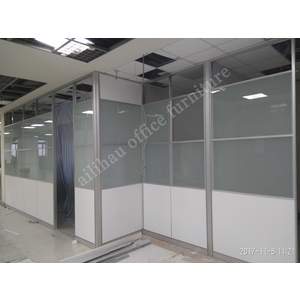 鋁合金複合材高隔間施工一隅-艾利豪辦公家具有限公司