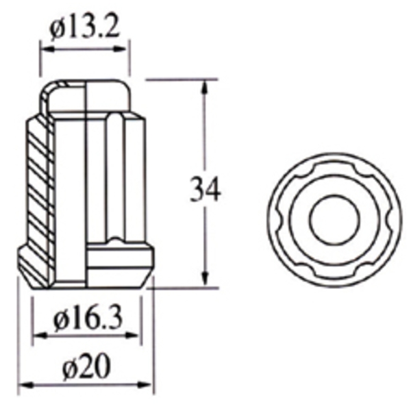 車輪螺帽Close End Lug Nut (2pcs)