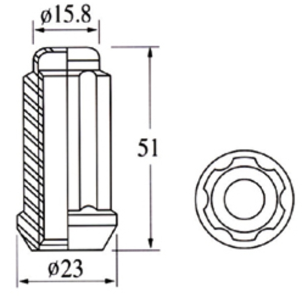 車輪螺帽Long Close End Lug Nut (2pcs)
