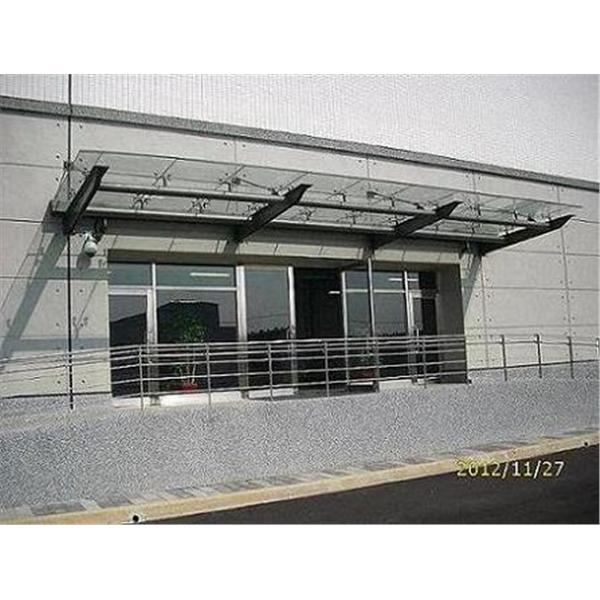 達鴻科技后里廠鋼構玻璃爪具雨庇及不銹鋼大門 達鴻科技后里廠鋼構玻璃爪具雨庇及不銹鋼大門