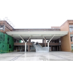 桃市快樂國-小鋼構玻璃採光罩包板 - 慶昌企業社