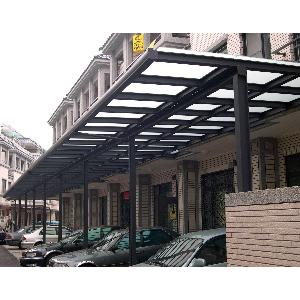 鋁H型鋼構採光罩+白毛玻璃-宗霖鋼鋁企業社