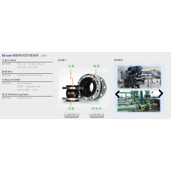 橡膠單球型防震接頭（法蘭型）-乙萱企業有限公司