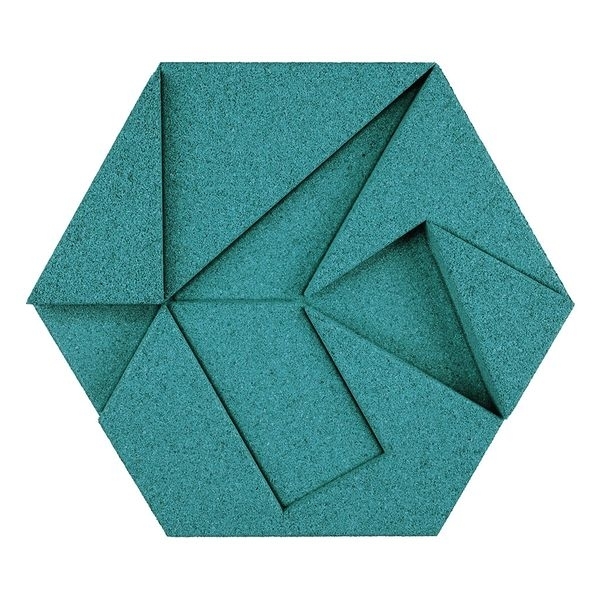 Hexagon有機軟木塊-Turquoise