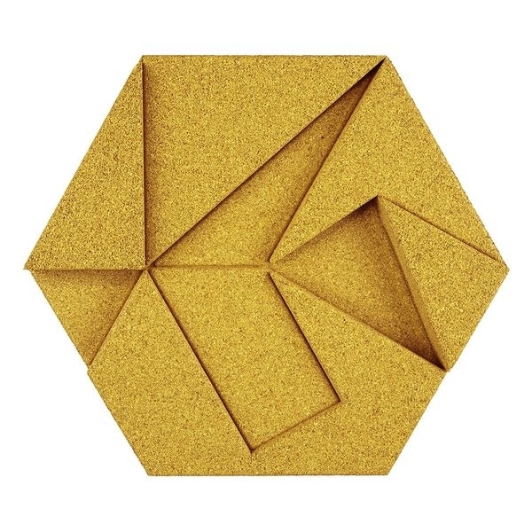 Hexagon有機軟木塊-Yellow