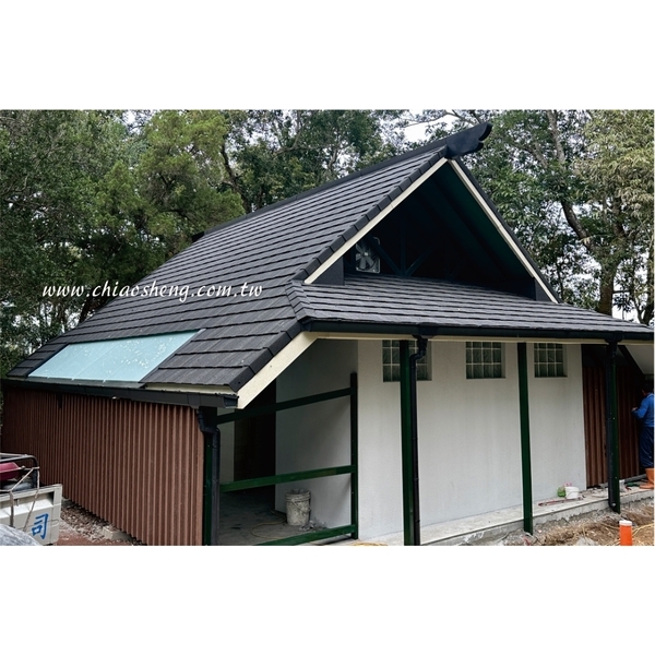 屋頂翻新平板瓦型礫晶石鋼瓦-喬盛建材股份有限公司