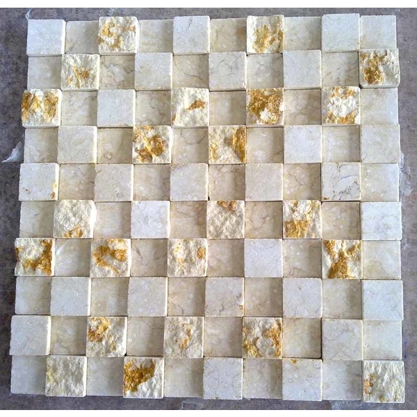 3x3金碧高低差大理石石材馬賽克-創01ss
