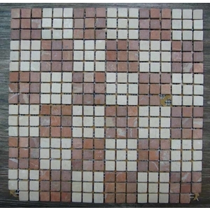 DSC00420 石材馬賽克-珊瑚紅+西米ss-金篆有限公司