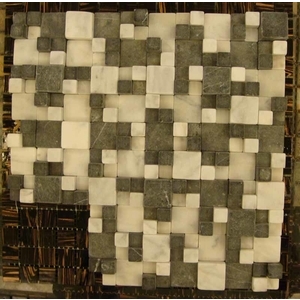 DSC00279 高低差石材馬賽克-卡拉拉白+黑白根FSss-金篆有限公司