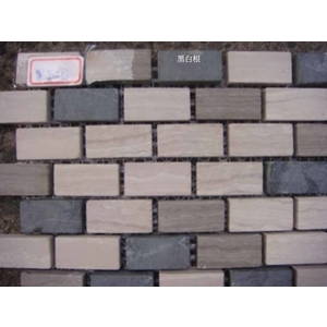 DSC00793 黑白根 + 貴州黑灰白木紋-石材馬賽克ss-金篆有限公司