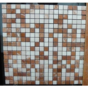 DSC02173 大理石石材馬賽克-珊瑚紅n米黃ss-金篆有限公司