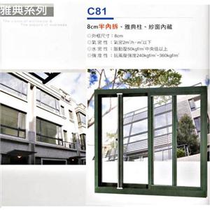 8CM半內拆／雅典柱／紗窗內藏-欣明企業有限公司