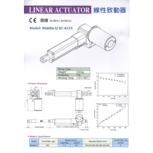 線性致動器SC-4533 規格表-旭昌興業有限公司