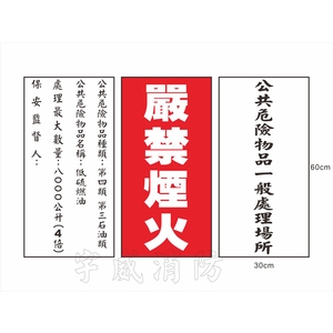 公共危險物品壓克力標示牌-宇威消防企業有限公司