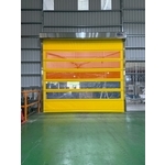 台南牛皮紙重包袋淋膜生產廠PVC快速捲門(透氣通風紗網型) - 愛第爾自動化工程有限公司